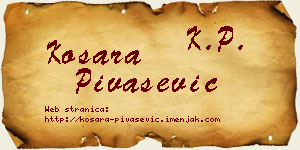Kosara Pivašević vizit kartica